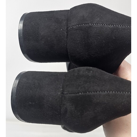 Naturalizer Sz 9.5M Black Faux Suede Round Toe Block Heels Donelle Pumps Comfort - Picture 8 of 11
